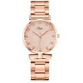 Elegante orologio da donna in oro rosa con quadrante a petali e bracciale in metallo - Orologio (Articolo Singolo) / Beige