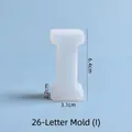 Transparante siliconen mal voor DIY hars gieten letter I hoogte van 6,4 cm - Letter I