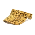 Stylish yellow snakeskin pattern open top sun visor hat for outdoor summer wear - Yellow