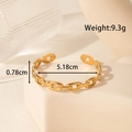 Minimalist adjustable open bangle in golden chain style with polished stainless steel finish - Minimalist Chain Style (YB-200)