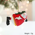 Ciondolo vintage a forma di Babbo Natale in metallo per albero con dettagli festivi - Ornamento Babbo Natale in Ferro Stile C