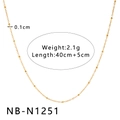 Collier en acier inoxydable doré à perles pour femmes avec design de chaîne à couches - Style de Décoration à Perles Fines (NB-N1251)