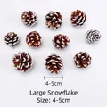Lot de 10 grandes pommes de pin naturelles givrées avec effet neige pour déco de Noël - Pomme de Pin Enneigée 10pcs [4-5cm]