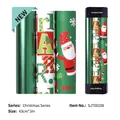 Christmas wrapping paper rolls featuring Santa and snowflakes in red and green, 43cm x 3m - 3-Roll Set