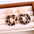 Details von Acryl-Ohrringen mit Leopardenmuster auf einer beigen Samt-Schmuckschatulle - Leopard-Muster Kaffee-Schwarz (S925 Silbernadel)