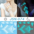 Luminous white lace butterfly tattoo sticker JSN-074 glowing in dark for hand - JSN-074 (White Exquisite Lace)
