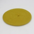 Boina clásica de lana en color amarillo jengibre con diseño plano retro chic - M (56-58cm) / Verde amarillento