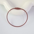 Brown paint-coated stainless steel wire keychain with secure barrel screw clasp closure - Brown