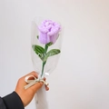 Handcrafted purple chenille rose with pearl accent in decorative gift packaging - Finished Light Purple Rose