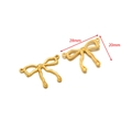 Golden bow pendant in matte stainless steel finish with 28mm by 20mm dimensions - 28*20mm Bow 1.3mm Double Hole / Gold