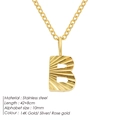 Gold-plated titanium steel necklace with a sunburst-textured letter B pendant for women - Letter B / 10mm Pendant / Gold