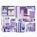 Vintage Schreibwaren-Set in Lila mit Sternenhimmel-Stickern und Washi-Tapes - Mondschein-Brief