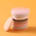 Mini teardrop finger air cushion puffs in a clear storage jar with mixed pastel colors - PVC Box / Seven Packs