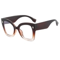 Gafas de luz azul ojo de gato con montura degradada marrón y remaches de plata - Café Degradado