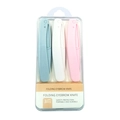 3-piece set of foldable safety eyebrow razors in blue, white, and pink with portable design - 3PCS Boxed Folding Type