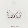 Cute angel wing stud earrings in white enamel with gold plated metal finish - 94*Pair of Angel Wings Pins