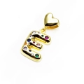Gold-plated letter E pendant with colorful cubic zirconia stones for DIY necklace - Pendant Only / Letter E