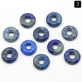 Lapis lazuli blue natural stone donut beads in circular平安扣 style for DIY jewelry - 18mm Lapis Lazuli (Single)