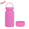 650ml rose pink stainless steel insulated bottle with matching protective silicone boot - 650ml / Rose Red (New)