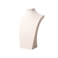 Beige velvet portrait bust stand for elegant necklace jewelry display and storage - 11.5*6.5*20cm Height / Beige Velvet