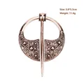 Vintage bronze Viking brooch with Celtic engraving for shawls and cardigans - D-254 Antique Red Copper