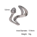 Detalle de dimensiones del anillo serpiente: ancho 5,5mm, diámetro 17,4mm y peso de 1,8g - Color Acero