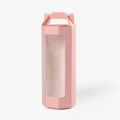 Scatola regalo esagonale rosa con manico e finestra per piccoli regali e fiori - 10 pezzi/Confezione / Rosa