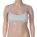 Close-up of gray ribbed knit texture on a slim fit cropped camisole top for women - 0XL / Gray