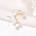 Detailed size view of a 14k gold Aries zodiac pendant with cubic zirconia stones - Aries