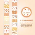 Nastro adesivo glitterato con motivi a frutta per scrapbooking, misura 30mm x 2m - Bolle di Frutta