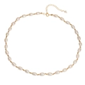 Elegante collana di perle naturali d'acqua dolce con distanziatori dorati e chiusura regolabile - Stile Catena di Estensione