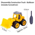 DIY construction vehicle cake topper with yellow excavator and assembly screwdriver tool - Yellow Loader Truck with Screwdriver