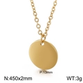 Minimalist 13mm gold round disc pendant necklace in polished stainless steel finish - 13mm Gold (KN231136-Z)
