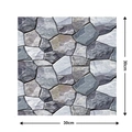 Self-adhesive 3D stone pattern foam wallpaper in grey and blue tones, 30x30cm size - 559-Irregular Blue Grey Stone