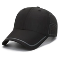 Gorra deportiva negra transpirable con paneles laterales perforados con láser - Negro