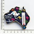Macro detail of Australia map resin fridge magnet with built-in functional thermometer - Kangaroo Map Thermometer