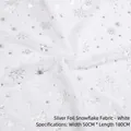 White plush fabric with silver snowflake patterns for flower wrapping, 50x180cm roll - 50cm*180cm / White