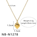 Golden strawberry pendant multi-layer stainless steel chain necklace for women - Strawberry Pendant Style (NB-N1278)