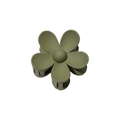 Matte dark green hollow flower hair claw clip in high quality acrylic resin finish - Solid - Matte Olive