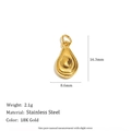 18K gold plated stainless steel avocado pendant charm for DIY jewelry making - Avocado Pendant - Gold