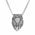 Ciondolo zampa d'orso vichingo in acciaio inossidabile con simbolo Valknut e catena - Ciondolo a Zampa d'Orso Argento Vintage (KP130621-TLX)