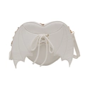 Sac bandoulière blanc en forme de cœur avec ailes de chauve-souris et lacets - Blanc