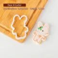 Christmas reindeer cookie cutter made of food-grade white plastic with reindeer biscuit - Deer B (PC0240)