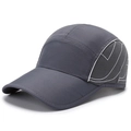 Breathable dark grey quick-dry baseball cap with mesh side panels and white trim - Adjustable / Dark Gray