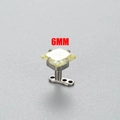 Micro shot of 6mm square yellow zircon microdermal piercing stud in stainless steel - 6mm / Green (5# Apple Green)
