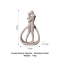 Statua astratta di coppia di ballerini color arenaria, finitura opaca testurizzata, 13 cm - Statuetta Amante Intimo - Piccolo / Color Pietra Arena