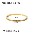 Dettagli del bracciale in zircone dorato: diametro 6cm, larghezza 0,4cm e peso di 14,2g circa - Oro 18K