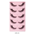 Five pairs of thick cat-eye false eyelashes style HY5-10 with transparent stems - Cat Eye Elongated Style (HY5-10)