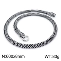 Collar de cadena de serpiente de acero inoxidable estilo punk con cabezas de serpiente - Estilo A 60cm (KN202158-KJX)