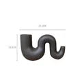 Jarrón de cerámica negro mate en forma de U, modelo HP811B, diseño artístico minimalista - Estilo Largo / Negro